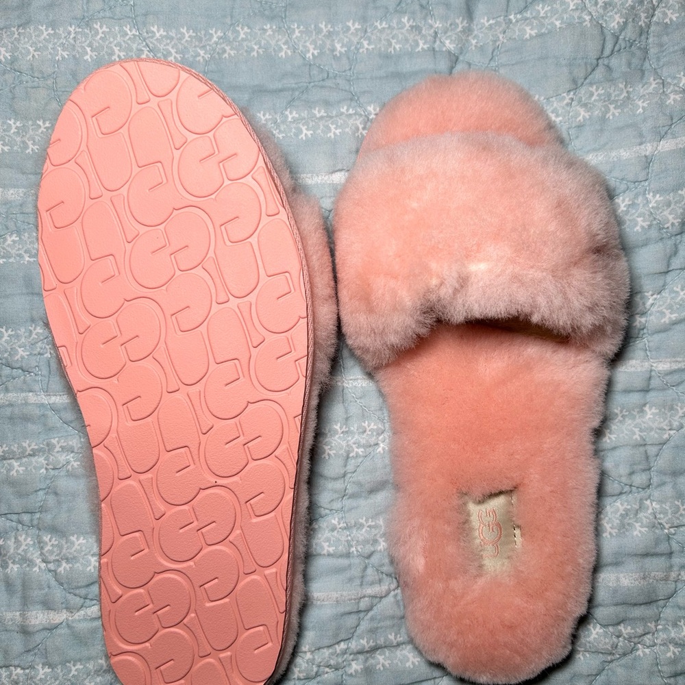 UGG Pink Fluff Slide II - Picture 2 of 3